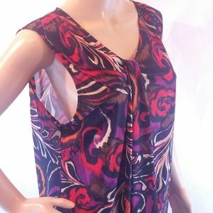 Sag Harbor sheer stretch peacock slimming tank XL